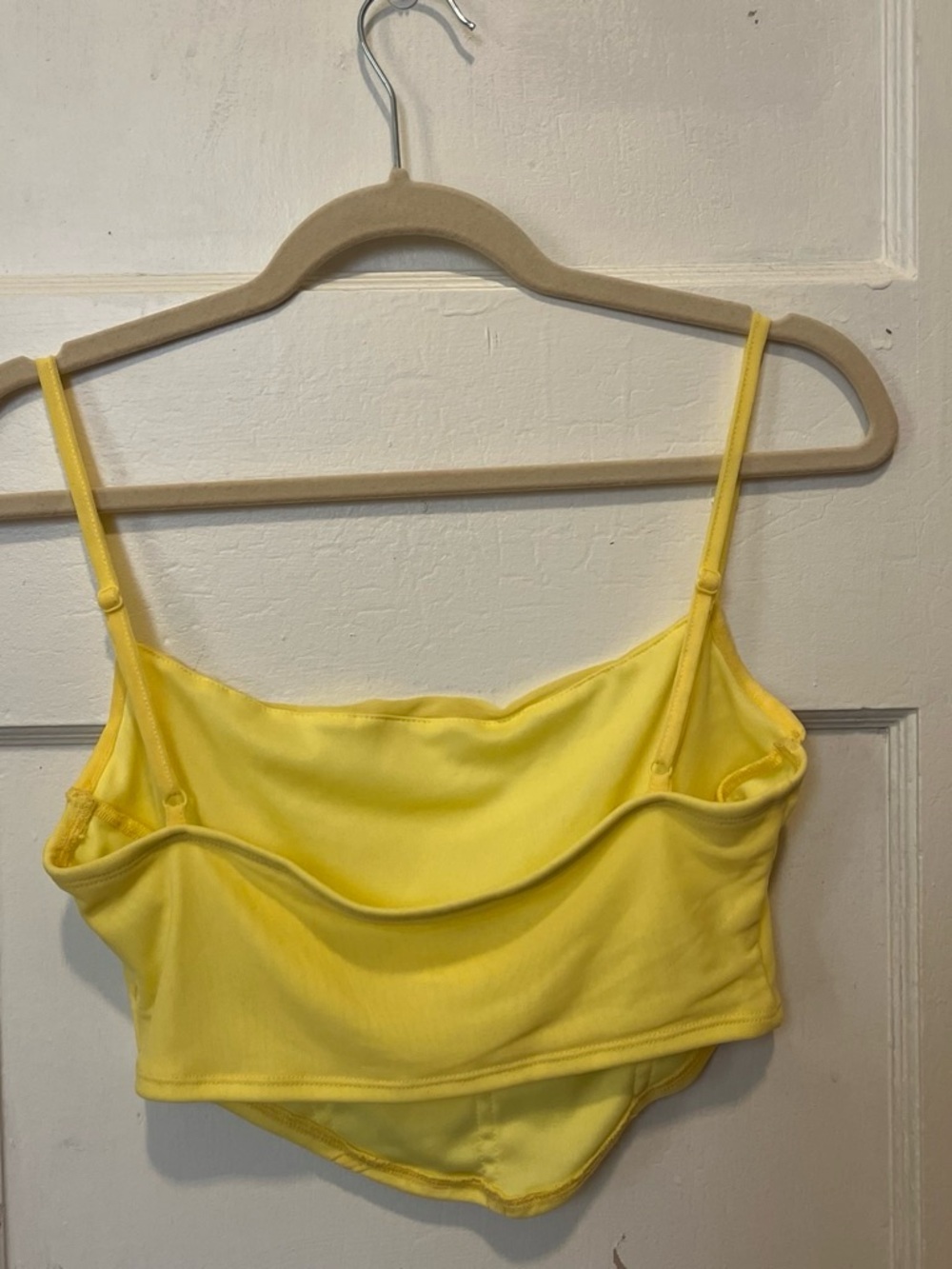 SHEIN Yellow Draped Cowl Neck Crop Top - Women - Picture 2 of 3